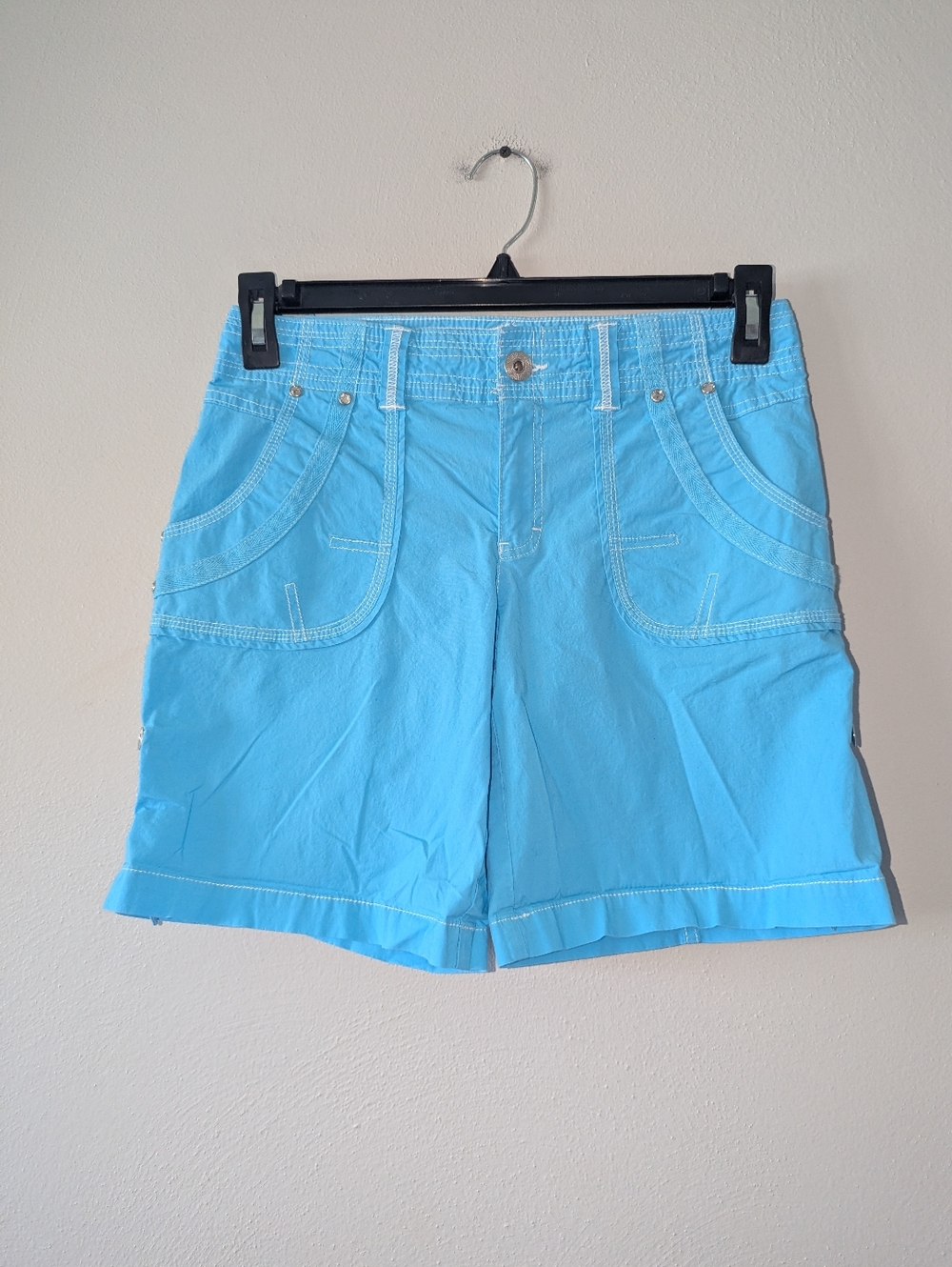 4 INC International‎ Concepts Bright Blue Y2K Gem Pocket Shorts